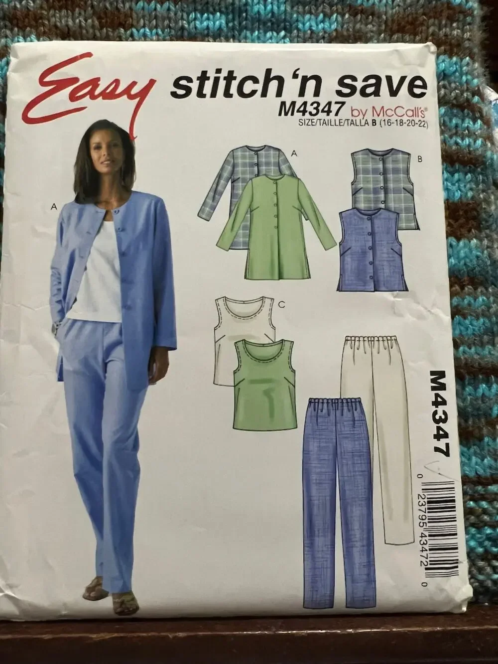 McCalls pattern 4347 tank top vest shacket elastic waist pants